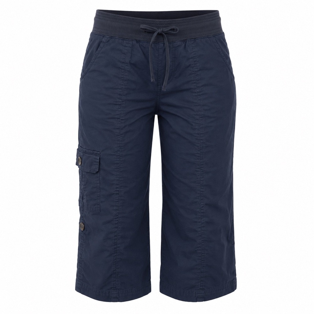 Dash Y2K Dusty Navy Blue Capri Pants Cargo Utility Cotton Drawstring - Size PM